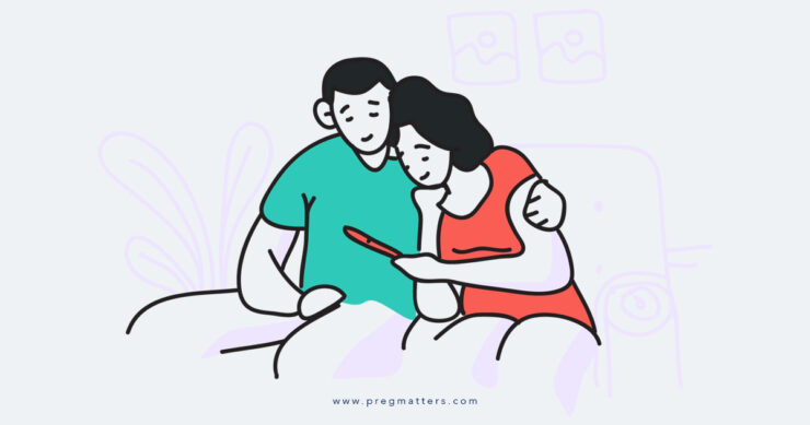 Couple With Pregnancy Testing Kit