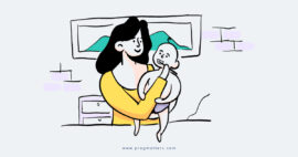 mother brushing baby Mother Brushing Baby
